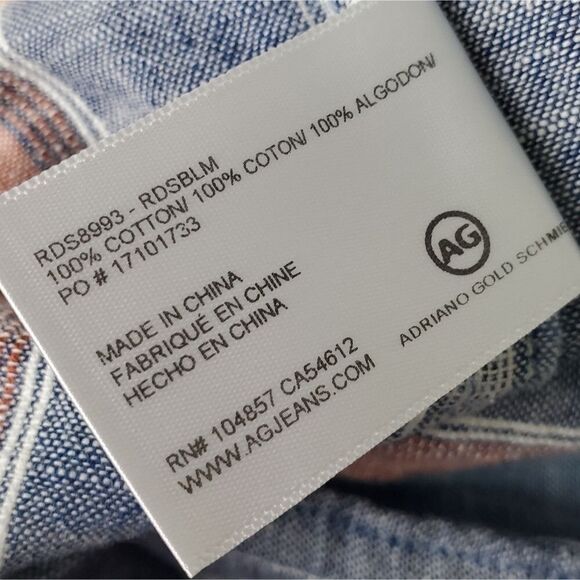 AG Cynthia Striped Tie Front Top Size Large - Picture 9 of 9